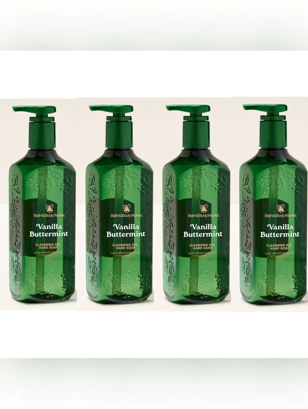 Bath & Body Works Vanilla Buttermint Cleansing Gel Hand Soap Set of 4 NEW RARE